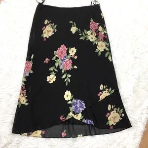 Black Maxi with Floral Pattern size 16